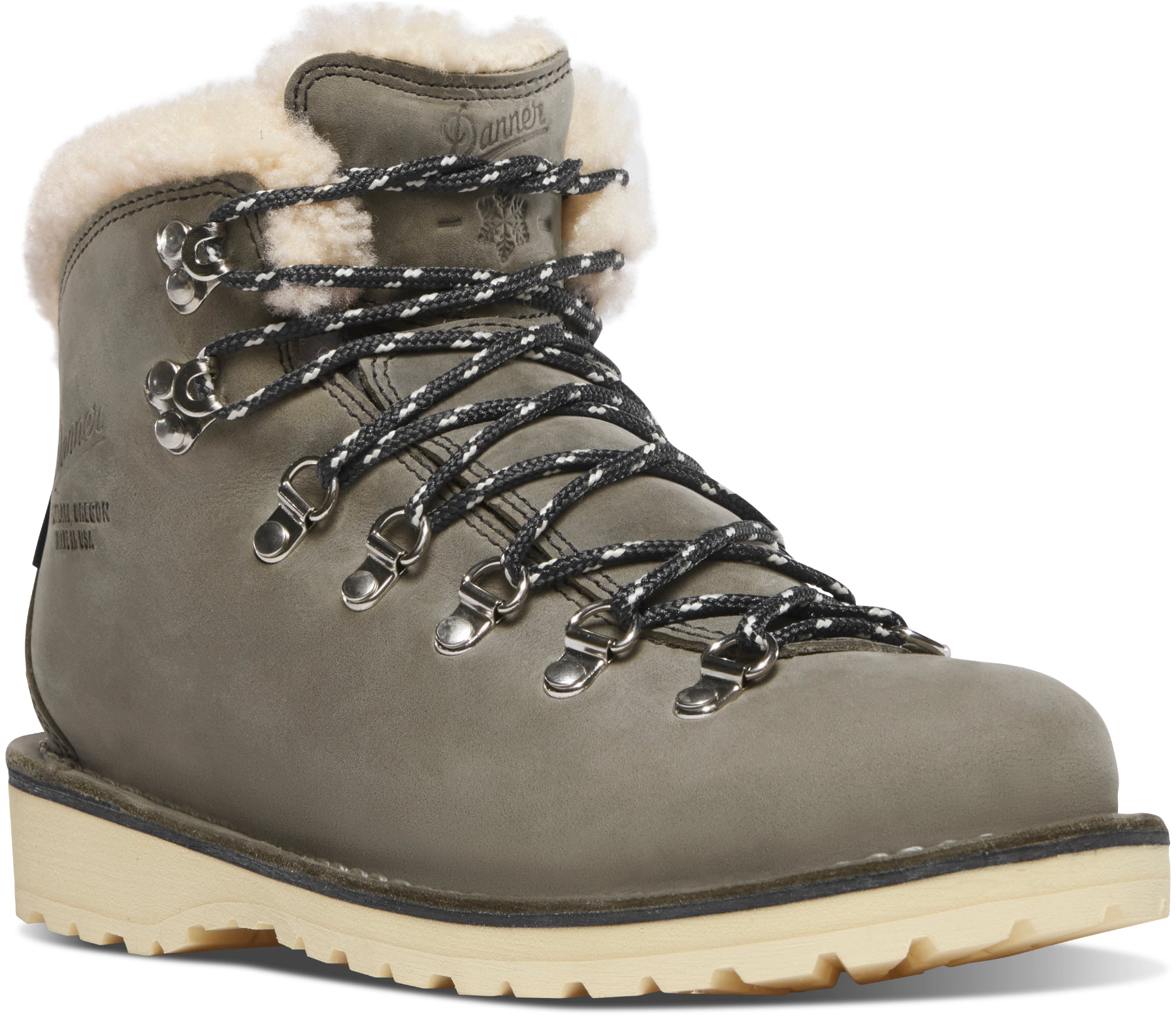 Danner Women's Mountain Pass Shearling Gray Hiking Boots 33308