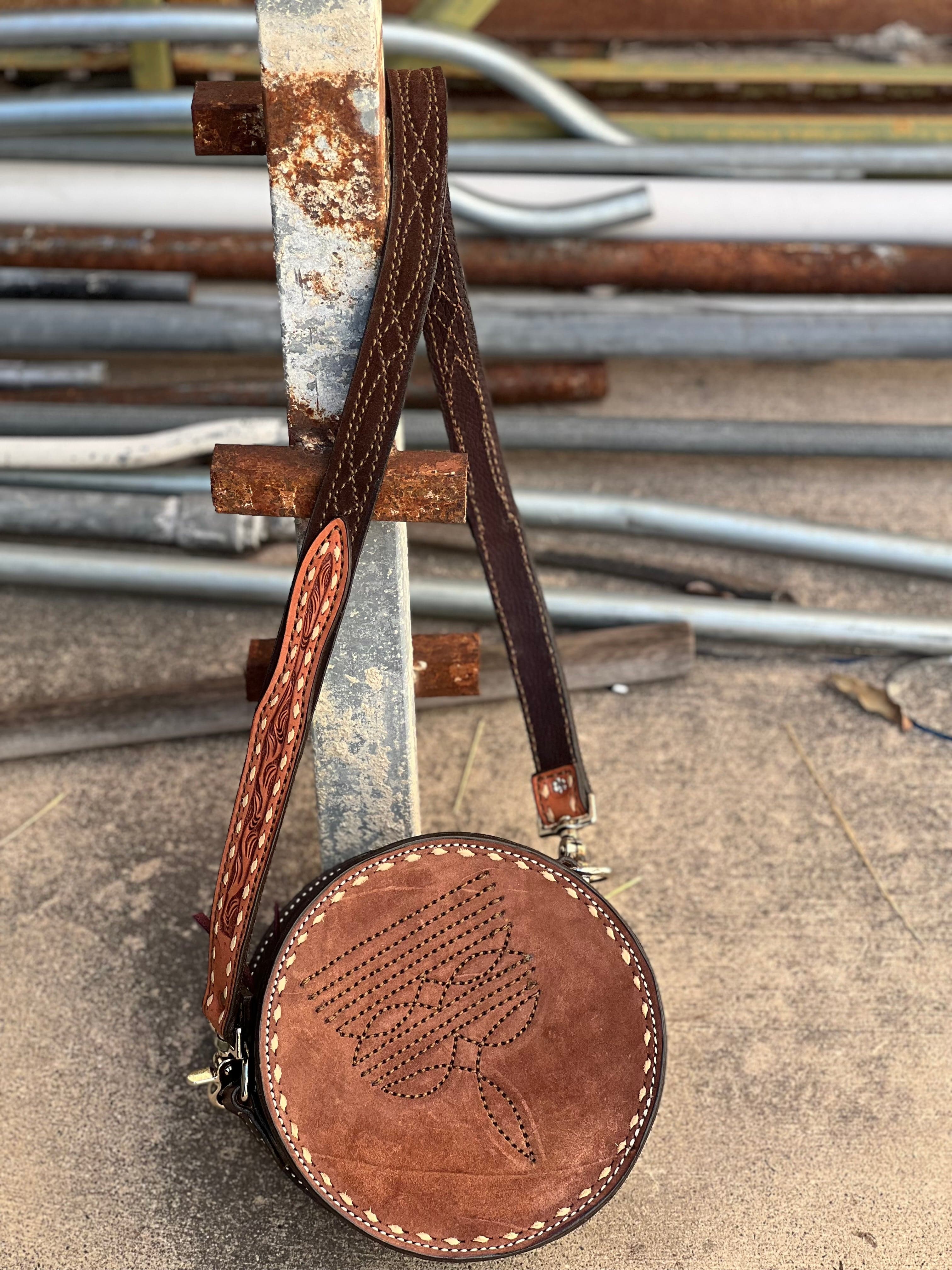 Western purchases Cowhide and leather canteen bag