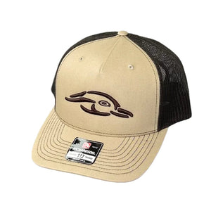 American Flyway Waterfowl AFW Logo Khaki & Brown Mesh Back- 112