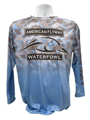 American Flyway Waterfowl BLUE / SMALL AFW Fishing Shirt with OSC Logo