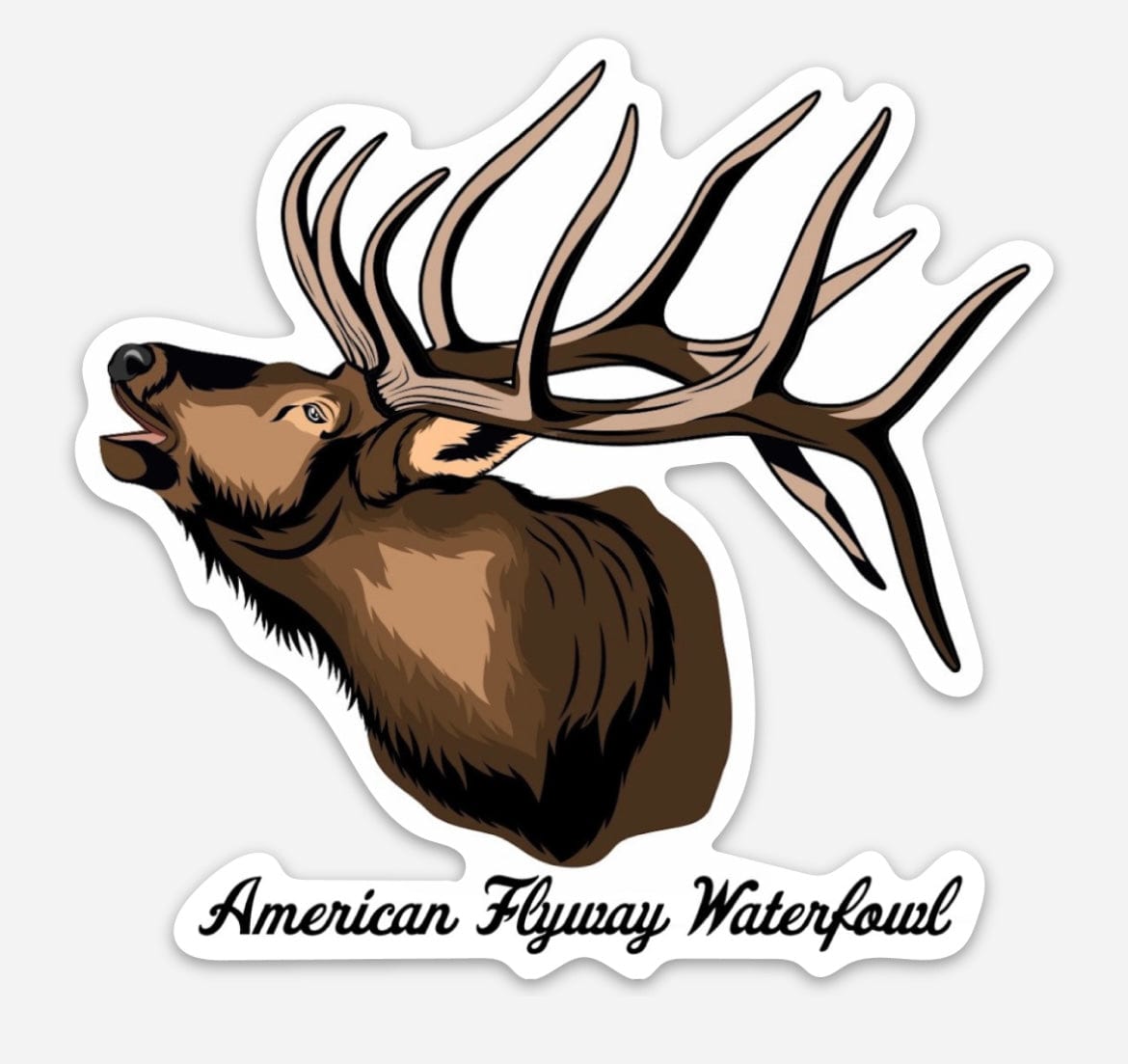 American Flyway Waterfowl Bull Elk Sticker