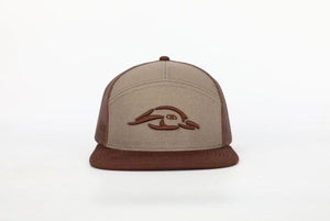 American Flyway Waterfowl Hats AF Waterfowl 3D Puff Logo 7 Panel Trucker Khaki - Rust Brown