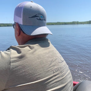 American Flyway Waterfowl Heather Grey - White Mesh Back - The Original Trucker Hat