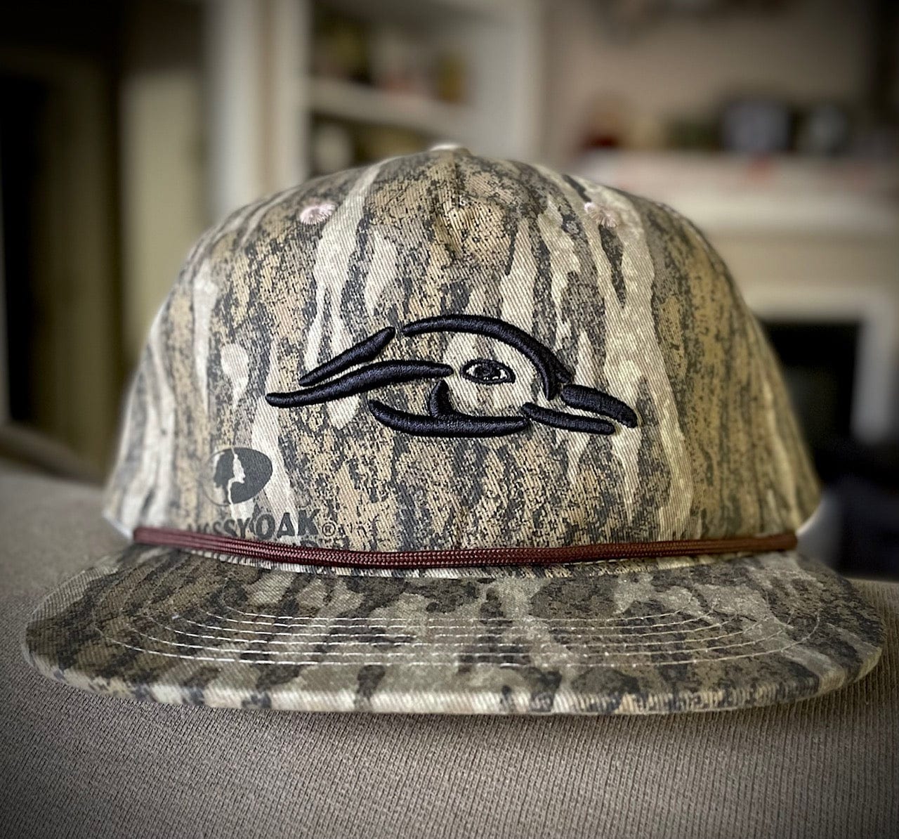 American Flyway Waterfowl Old School Camo Vintage Rope Old Rope Hat Mossy Oak New Bottomland w/ 3D AF Waterfowl Logo