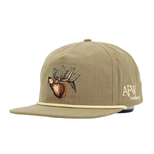 American Flyway Waterfowl RIPSTOP Bull Elk Brown w/ Tan Rope RipStop Hat