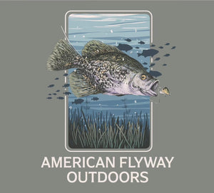 AMERICAN FLYWAY WATERFOWL Shirts Heather Gray / Small The Crappie Fish Tee