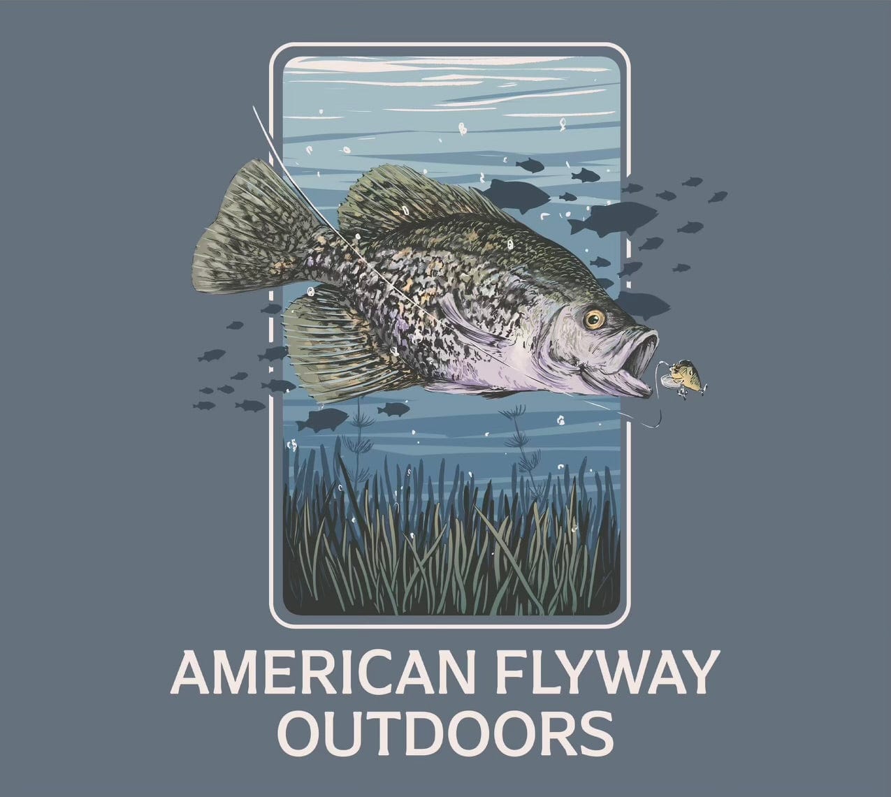 AMERICAN FLYWAY WATERFOWL Shirts Indigo Blue / Small The Crappie Fish Tee