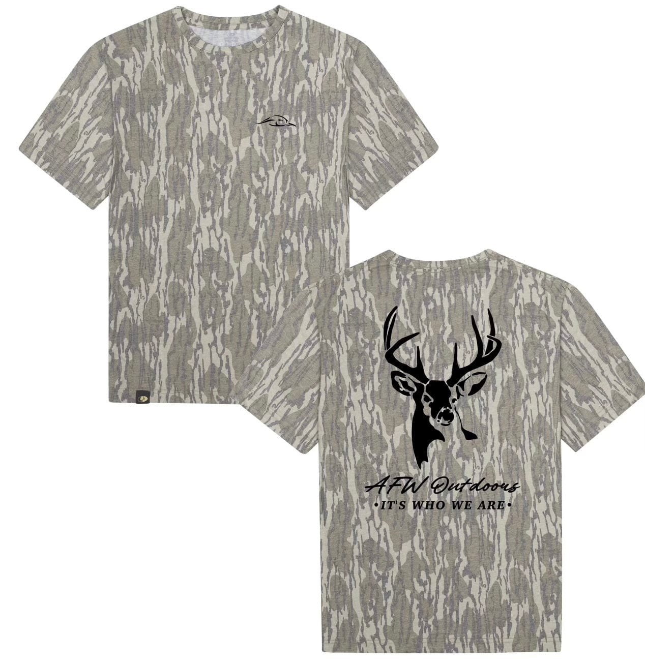 AMERICAN FLYWAY WATERFOWL Shirts Small AFW Outdoors Buck Mossy Oak Tee