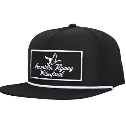 American Flyway Waterfowl Throwback Vintage Rope Black with Patch and White Rope