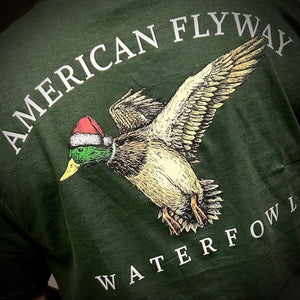 American Flyway Waterfowl TShirt Forrest Green / Small The Santa Duck Tee