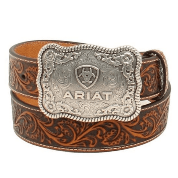 Ariat Women's Floral Embossed Brown Western Belt