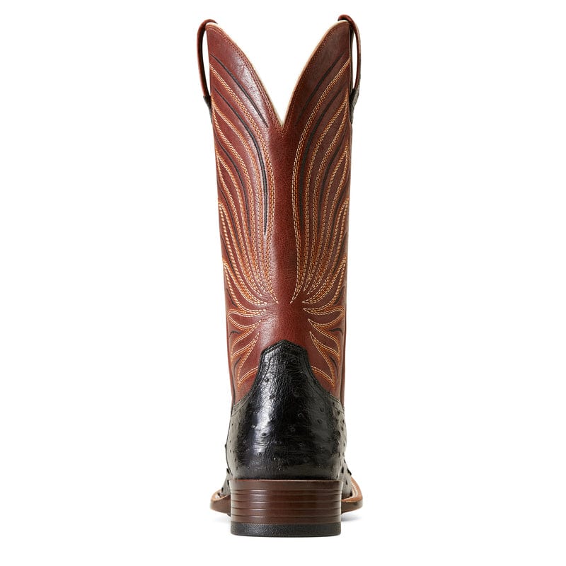 Ariat Men's Brandin' Ultra Jet Black Full Quill Ostrich Square Toe 