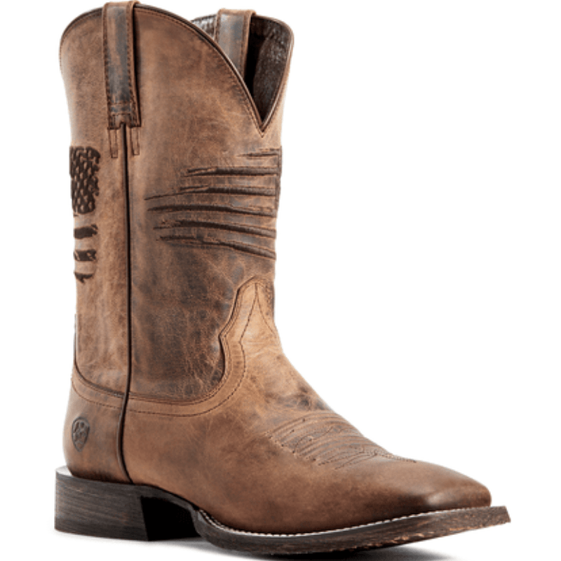 Ariat Men's Circuit Patriot Western Boot Weathered Tan - 10029699 WEATHERED  TAN