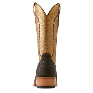 ARIAT INTERNATIONAL, INC. Boots Ariat Men's Futurity Finalist Brushed Chocolate Caiman Belly/Washed Gold Exotic Cowboy Boots 10050982