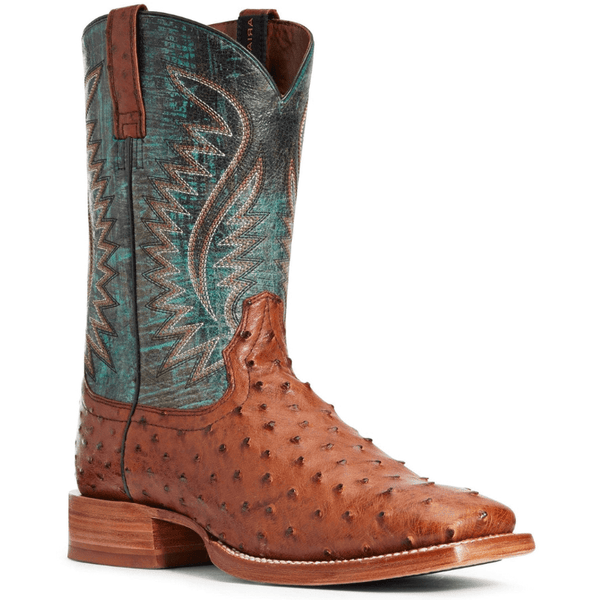 Ariat Men s Gallup Full Quill Ostrich Western Boots Brandy