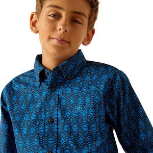 ARIAT INTERNATIONAL, INC. Shirts Ariat Boys Pascual Directoire Blue Classic Fit Long Sleeve Shirt 10048659