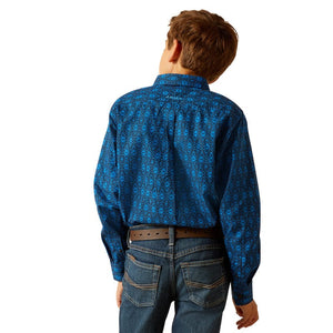 ARIAT INTERNATIONAL, INC. Shirts Ariat Boys Pascual Directoire Blue Classic Fit Long Sleeve Shirt 10048659