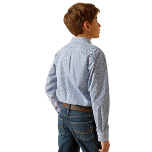 ARIAT INTERNATIONAL, INC. Shirts Ariat Boys Perry Blue Classic Fit Long Sleeve Shirt 10048658