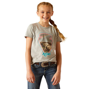 ARIAT INTERNATIONAL, INC. Shirts Ariat Girls Arrowhead Heather Grey Short Sleeve Graphic T-Shirt 10048588