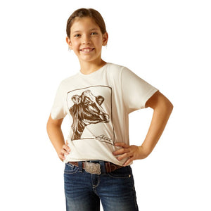 ARIAT INTERNATIONAL, INC. Shirts Ariat Girls Cow Cover Natural Graphic T-Shirt 10051773