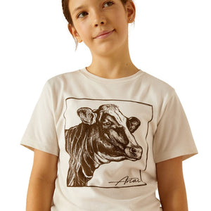 ARIAT INTERNATIONAL, INC. Shirts Ariat Girls Cow Cover Natural Graphic T-Shirt 10051773