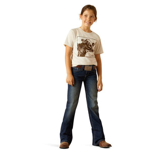 ARIAT INTERNATIONAL, INC. Shirts Ariat Girls Cow Cover Natural Graphic T-Shirt 10051773