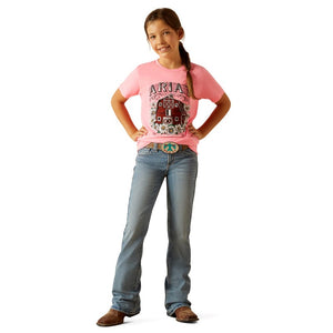 ARIAT INTERNATIONAL, INC. Shirts Ariat Girls Floral Farm Pink Ice Graphic T-Shirt 10051774