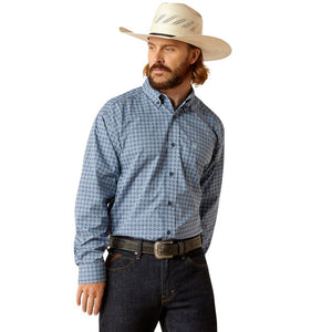 ARIAT INTERNATIONAL, INC. Shirts Ariat Men's 360 Airflow Deja Vu Blue Long Sleeve Button Down Classic Fit Shirt 10048566