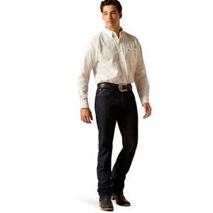 ARIAT INTERNATIONAL, INC. Shirts Ariat Men's Edmond White Classic Fit Long Sleeve Button Down Shirt 10051262