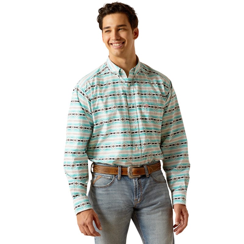 ARIAT INTERNATIONAL, INC. Shirts Ariat Men's Jefferson Ice Green Classic Fit Long Sleeve Shirt 10051495