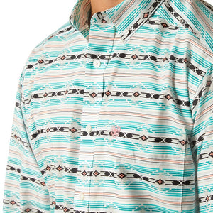 ARIAT INTERNATIONAL, INC. Shirts Ariat Men's Jefferson Ice Green Classic Fit Long Sleeve Shirt 10051495