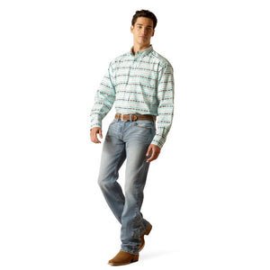 ARIAT INTERNATIONAL, INC. Shirts Ariat Men's Jefferson Ice Green Classic Fit Long Sleeve Shirt 10051495