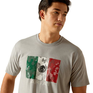 ARIAT INTERNATIONAL, INC. Shirts Ariat Men's Mexico Camo Flag Stone Heather Short Sleeve Graphic T-Shirt 10051751