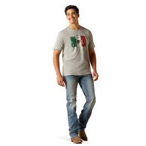 ARIAT INTERNATIONAL, INC. Shirts Ariat Men's Mexico Camo Flag Stone Heather Short Sleeve Graphic T-Shirt 10051751