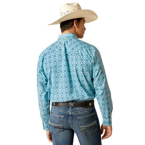 ARIAT INTERNATIONAL, INC. Shirts Ariat Men's Pearson Classic Fit Turquoise Long Sleeve Western Snap Shirt 10048500