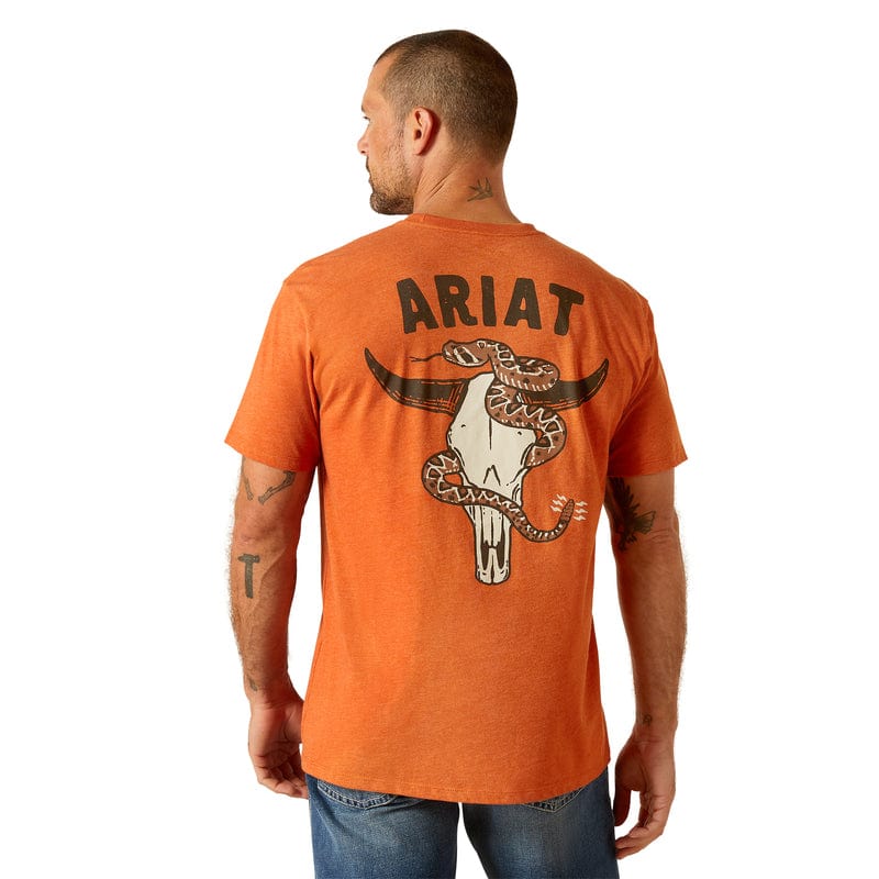 Ariat Men s Rattler Skull Adobe Heather Short Sleeve Graphic T Shirt 1 Russell s Western Wear Inc