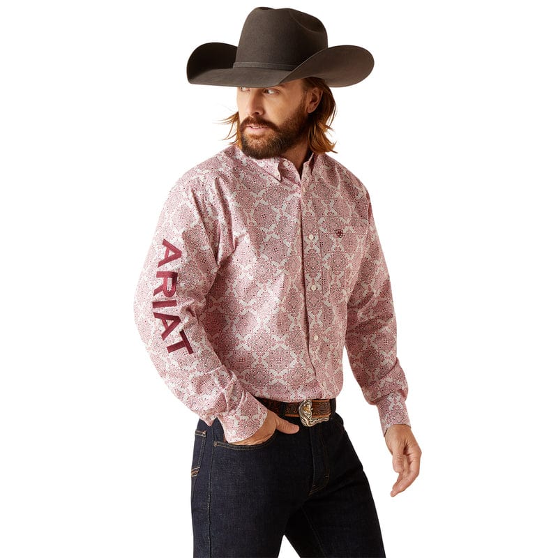 Ariat Men's Team Clifford Pink Classic Fit Long Sleeve Button Down Western  Shirt 10047350