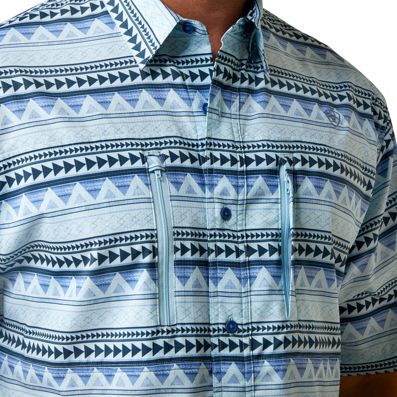 Ariat Womens Motif Polo Shirt - Ashleigh Blue Bit Print