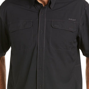 ARIAT INTERNATIONAL, INC. Shirts Ariat Men's VentTek Outbound Black Classic Fit Short Sleeve Shirt 10035388