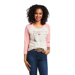 ARIAT INTERNATIONAL, INC. Shirts Ariat Women's Arrow Raglan Oatmeal Heather Long Sleeve T-Shirt 10039824