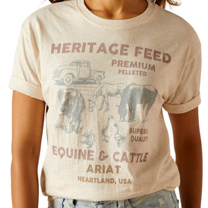 ARIAT INTERNATIONAL, INC. Shirts Ariat Women's Heritage Feed Oatmeal Heather Graphic T-Shirt 10051291