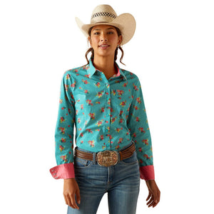 ARIAT INTERNATIONAL, INC. Shirts Ariat Women's Kirby Esmerelda Print Wrinkle Resist Long Sleeve Stretch Shirt 10048883