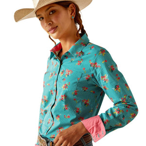 ARIAT INTERNATIONAL, INC. Shirts Ariat Women's Kirby Esmerelda Print Wrinkle Resist Long Sleeve Stretch Shirt 10048883