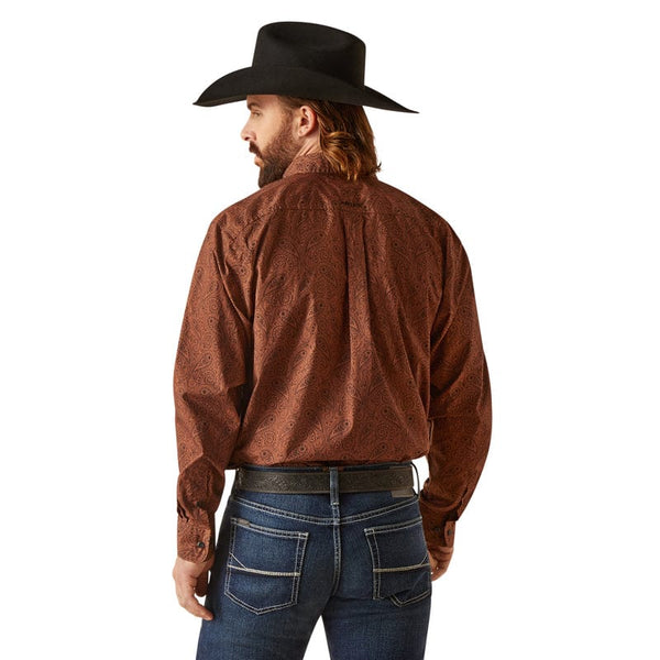 Ariat Men's Nicky Brown Classic Fit Long Sleeve Western Shirt 