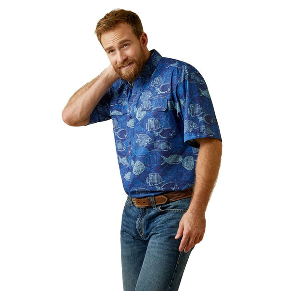 Ariat Men's VentTEK Outbound Classic Fit Shirt L / Scuba Blue