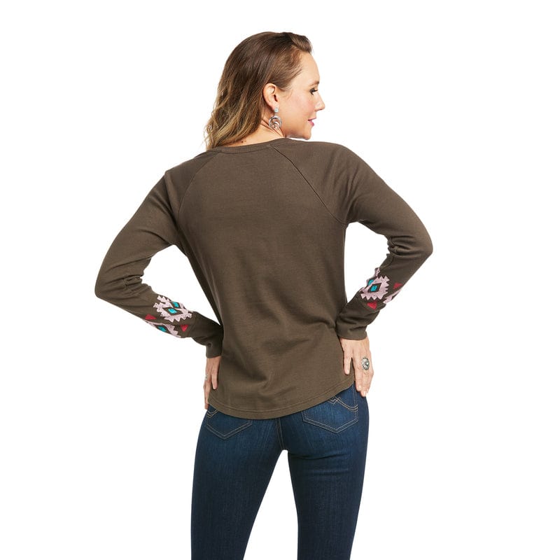 Ariat Women's REAL Banyan Bark Basic Henley Long Sleeve Top 10037568 -  Russell's Western Wear, Inc.