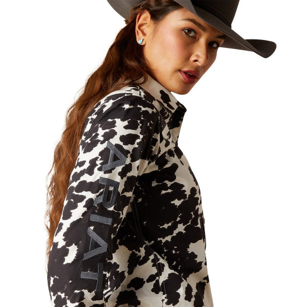 Womens Ariat Wrinkle Resistant Teal Steer Head Kirby Long Sleeve Western  Arena Shirt - Cowpokes Western Shop