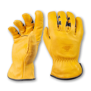 Bear Knuckles Gloves Fleece-Lined Water Resistant Leather Cowhide Driver Gloves - D373