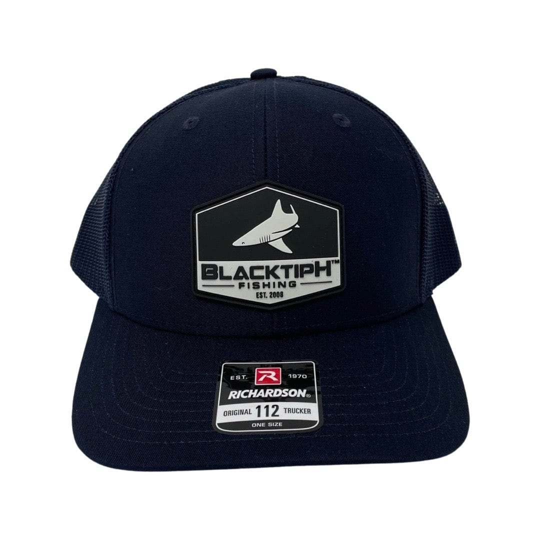 BlacktipH Snapback Hat with New Patch in Black and White