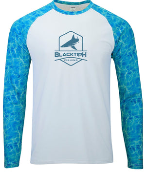 BlacktipH Shirts BlacktipH Interlock Performance Shirt Shoreline Blue Sleeves